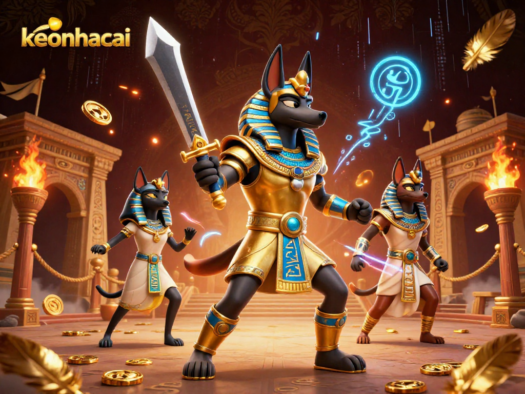 Experience thrilling action with keonhacai as ancient warriors navigate a vibrant gambling arena.