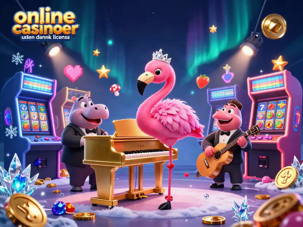 Engage with the vibrant world of online casinoer uden dansk licens through a captivating scene of lively animated characters.