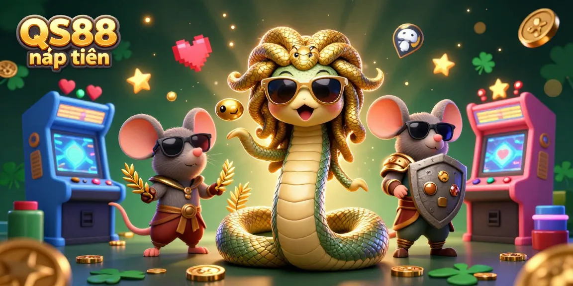Experience thrilling gameplay at QS88 nạp tiền with stunning illustrations of casino characters and vibrant gaming elements.