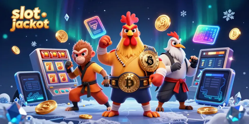 Engage in the thrilling world of slot jackpot as vibrant characters and casino elements collide.